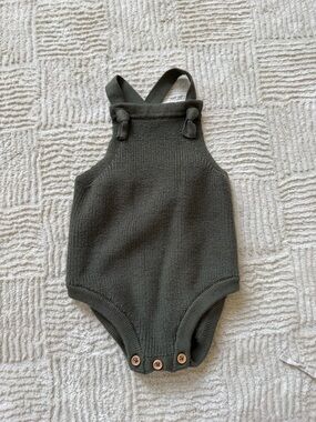 NWOT Mango Olive Green Knit Baby Romper